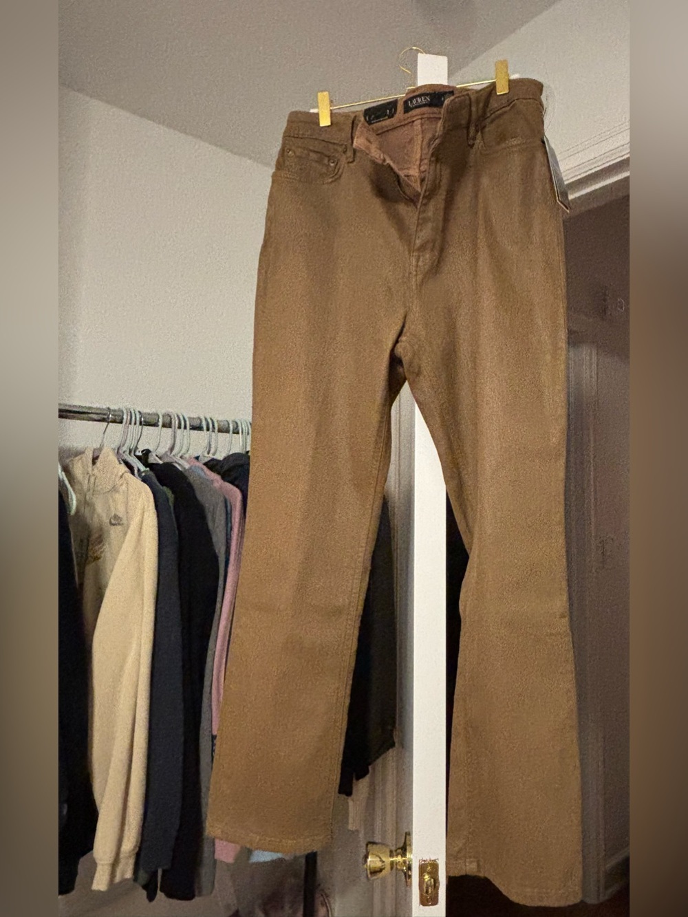 Size 14 Ralph Lauren Honey Tan Pants (READ DESCRIPTION) - Picture 2 of 4
